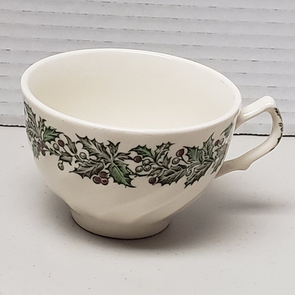 Vintage Christmas Holly Berry Tea Cup